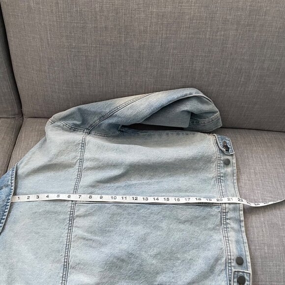 Something Navy Blue Light Wash Denim Jean Jacket Womens Size XS Classic Preppy - Picture 7 of 7